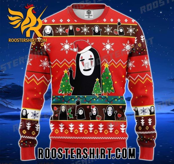 Kaonashi No Face Santa Anime Ugly Christmas Sweater