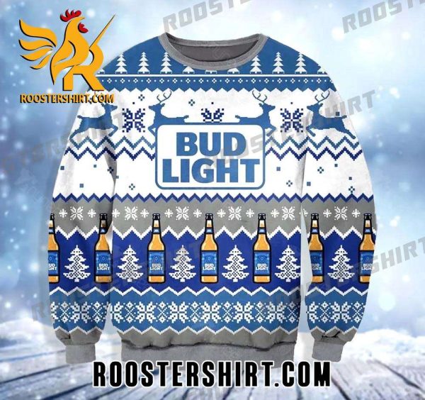 Limited Edition Beer Bud Light Pattern Ugly Sweater