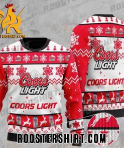 Limited Edition Coors Light Beer Knitting Pattern 3D Print Ugly Christmas Sweater Gift For Beer Lover