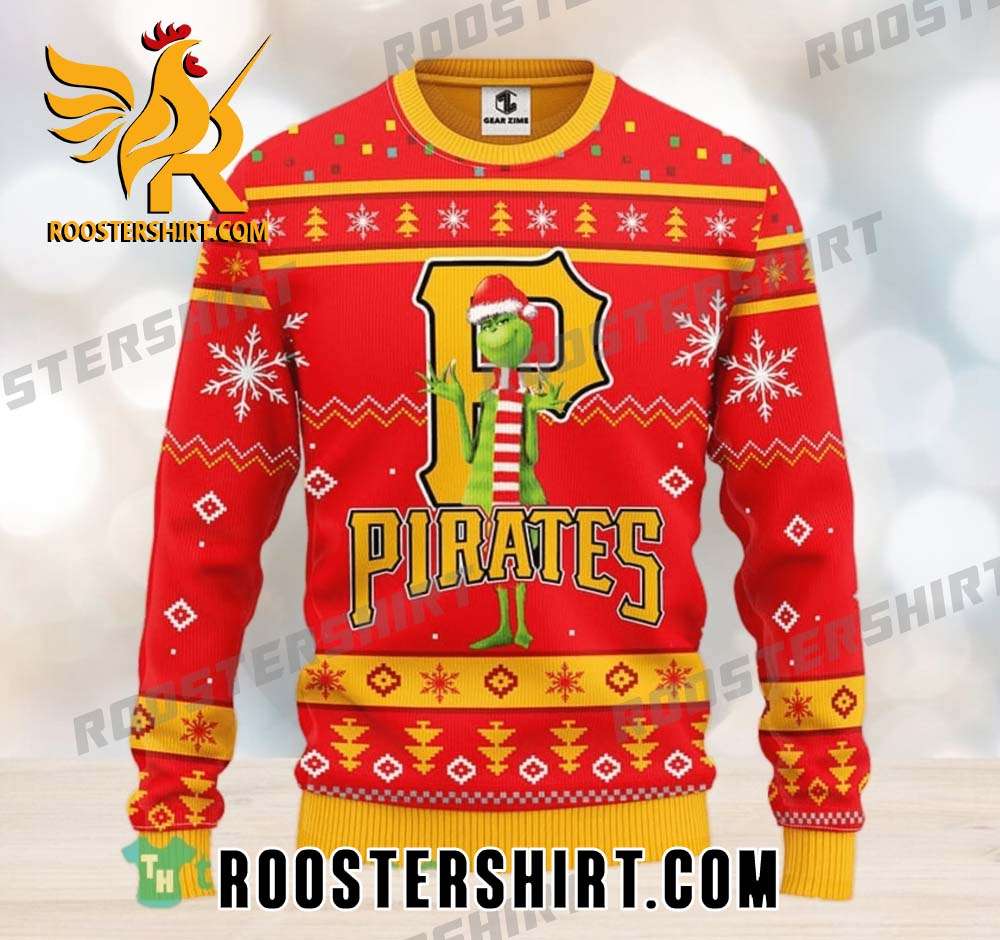 Limited Edition Pittsburgh Pirates Logo With Funny Grinch Christmas Red Ugly Sweater