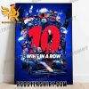 Max Verstappen wins an incredible, record breaking, 10 consecutive Formula 1 Grands Prix Poster Canvas
