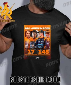 McLaren in 2023 First 8 Races 17 Points And Last 8 Races 145 Points F1 T-Shirt
