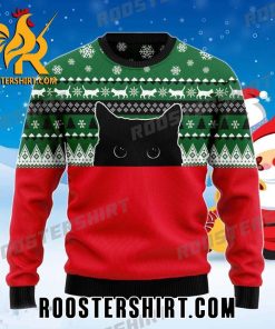 Meow Meow Black Cat Ugly Christmas Sweater Gift For Cat Lover