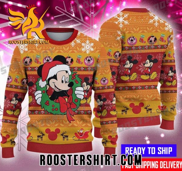 Mickey Mouse Pattern Face Christmas Disney Ugly Sweater