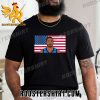 Mikal Bridges at half USA Flag T-Shirt