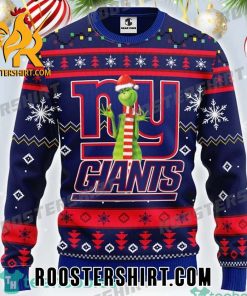 NFL New York Giants Logo X Grinch Santa Christmas Ugly Sweater