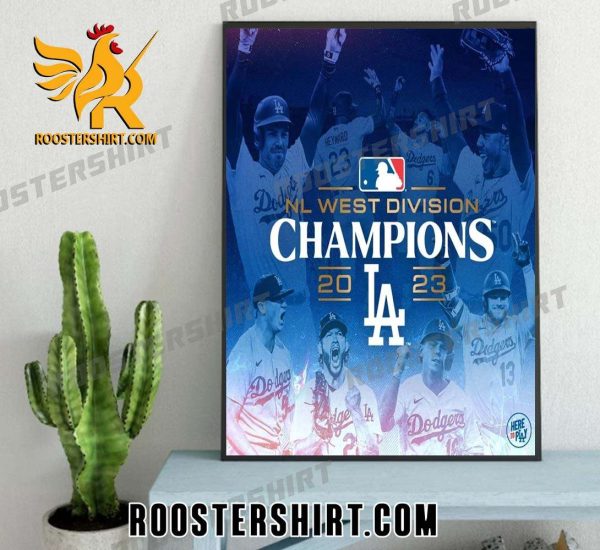 NL West Division Champions LA Dodgers 2023 Poster Canvas