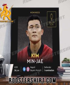Nominated for the 2023 Ballon d’Or Kim Min-jae Poster Canvas