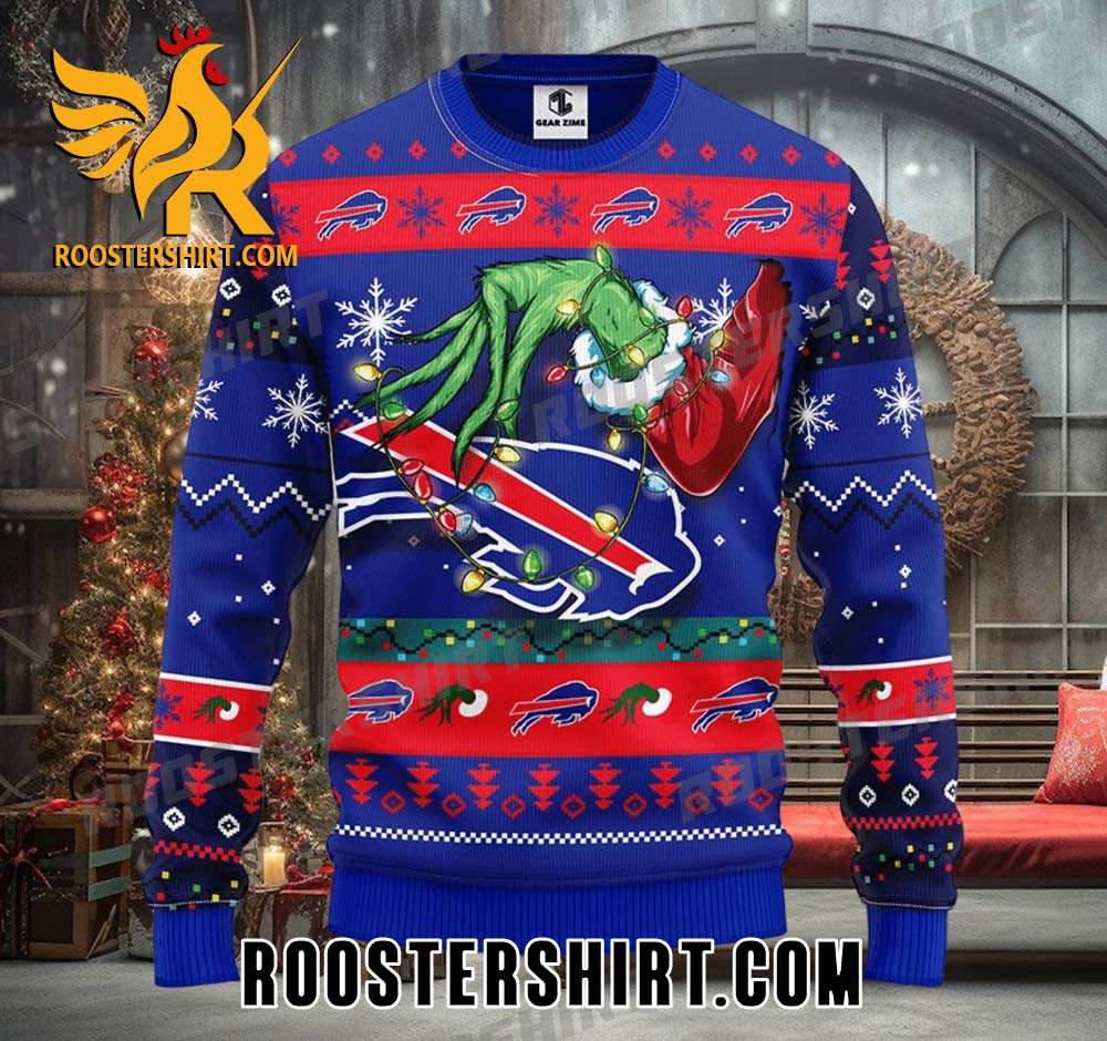 Quality Buffalo Bills Grinch Christmas Ugly Sweater For NFL Fans