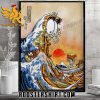 Quality Garfield Great Wave Of Lasagna Japanese Poster Canvas