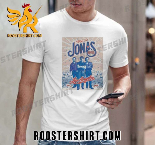 Quality Jonas Brothers Saturday September 9 2023 5 Albums In 1 Night Los Angeles T-Shirt