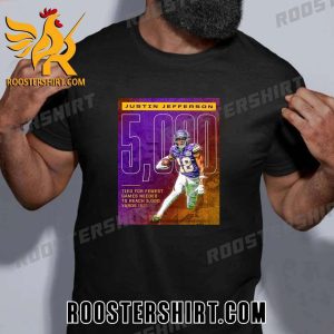 Quality Justin Jefferson Minnesota Vikings 5000 Receiving Yards In Just 52 Games Unisex T-Shirt