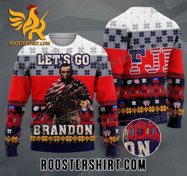 Quality Let’s Go Brandon FJB Conservative Anti Liberal Abraham Lincoln Ugly Sweater