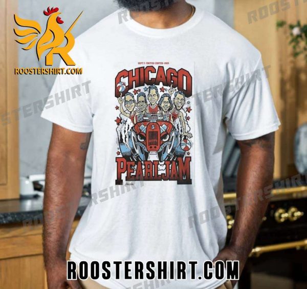 Quality Pearl Jam Chicago Bulls Basketball 9-7-2023 United Center Event Posters Unisex T-Shirt