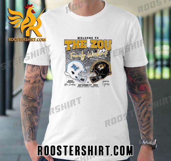 Quality Welcome To The Zou Family Weekend Missouri vs Middle Tennessee Sept 9, 2023 Unisex T-Shirt