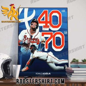 Ronald Acuna Jr 40 HR 70 SB Atlanta Braves Poster Canvas