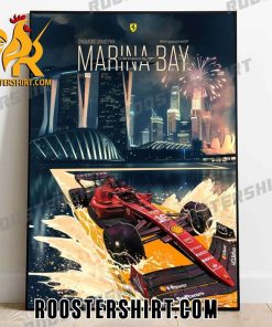 Scuderia Ferrari Marina Bay Singapore GP 2023 Poster Canvas