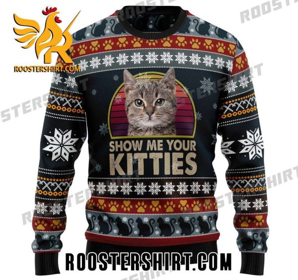 Show Me Your Kitties Ugly Cat Christmas Sweater