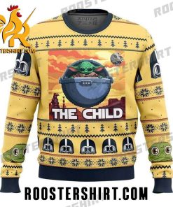 The Child Grogu Baby Yoda Fly Star Wars Ugly Christmas Sweater