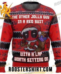 The Other Jolly Guy In A Red Suit With A Lap Worth Sitting On Deadpool Marvel Ugly Christmas Sweater