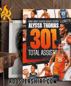 WNBA Single Season Assisis Record Alyssa Thomas 301 Total Assists Poster Canvas