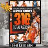 WNBA Single Season Assists Record Alyssa Thomas 316 Total Assists Poster Canvas