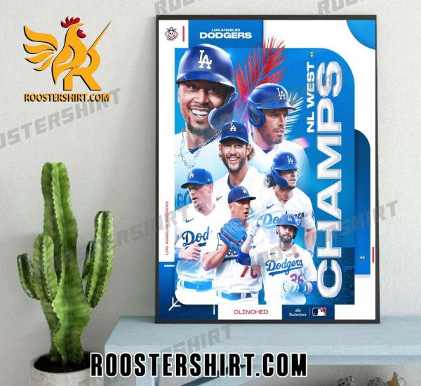 Welcome Los Angeles Dodgers Champions 2023 NL West Champship Poster Canvas
