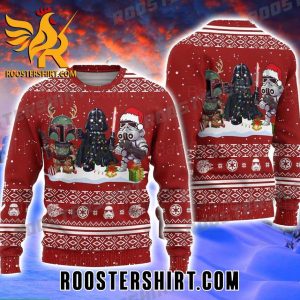 Xmas Darth Vader And Stormtroopers And Boba Fett Star Wars Ugly Christmas Sweater