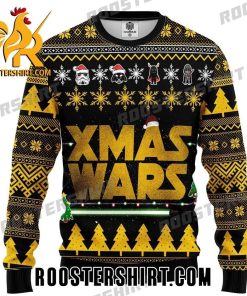Xmas Wars Characters Star Wars Pattern Ugly Christmas Sweater