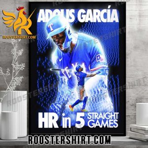 Adolis Garcia HR in 5 Straight Games Texas Rangers Poster Canvas