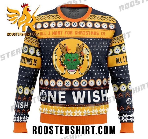 All I Want For Christmas Is One Wish Shenron Dragon Ball Z Ugly Christmas Sweater