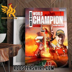 Alvaro Bautista Back To Back World Champion 2023 Poster Canvas