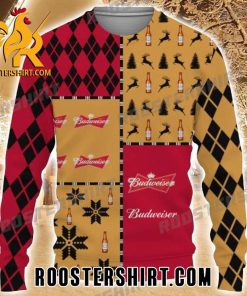Budweiser Beers Mix Reindeer Pattern Ugly Christmas Sweater