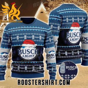 Busch Light Santa Hat Ugly Sweater Gift Noel For Friends