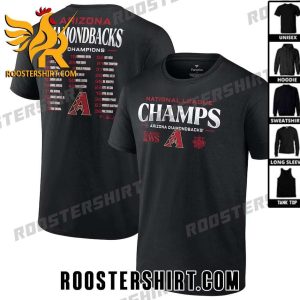 Buy Now Arizona Diamondbacks 2023 National League Champions Roster 3D All Over Printing Shirt