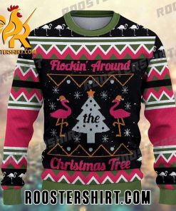 Buy Now Flockin Around The Christmas Tree Flamingo Ugly Christmas Sweater