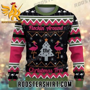 Buy Now Flockin Around The Christmas Tree Flamingo Ugly Christmas Sweater