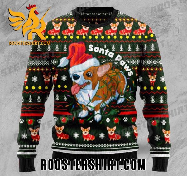 Buy Now Pembroke Welsh Corgi Paws Santa Corgi Ugly Christmas Sweater