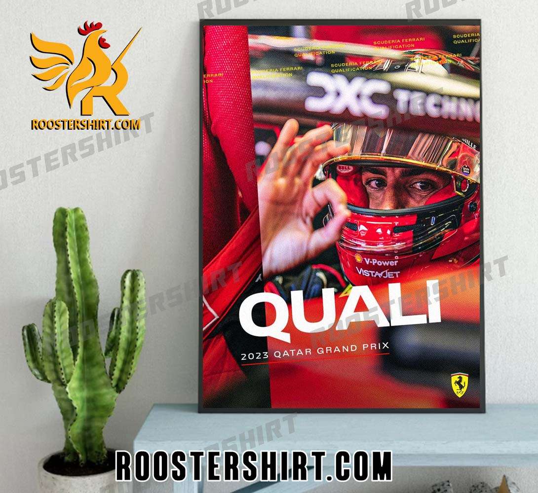 Carlos Sainz Scuderia Ferrari Quali Qatar GP 2023 Poster Canvas