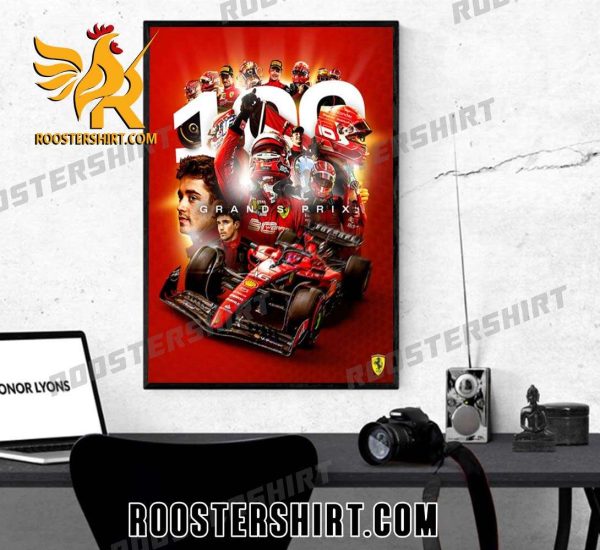 Charles Leclerc 100 Grands Prix Scuderia Ferrari Poster Canvas