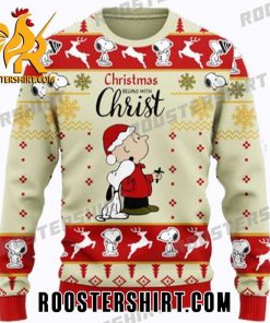 Christmas Begin With Christ Snoopy Ugly Christmas Sweater For Mens And Womens