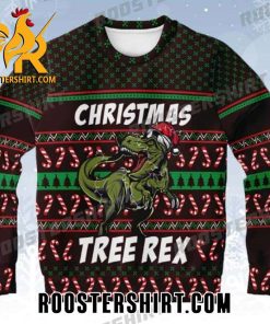 Christmas Tree Rex Dinosaur Santa Hat Ugly Sweater