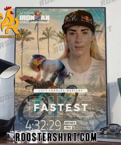 Congratulations Lucy Charles-Barclay takes the fastest bike split of the day Poster Canvas