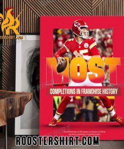 Congratulations Patrick Mahomes II Most Completions In Franchise History Poster Canvas