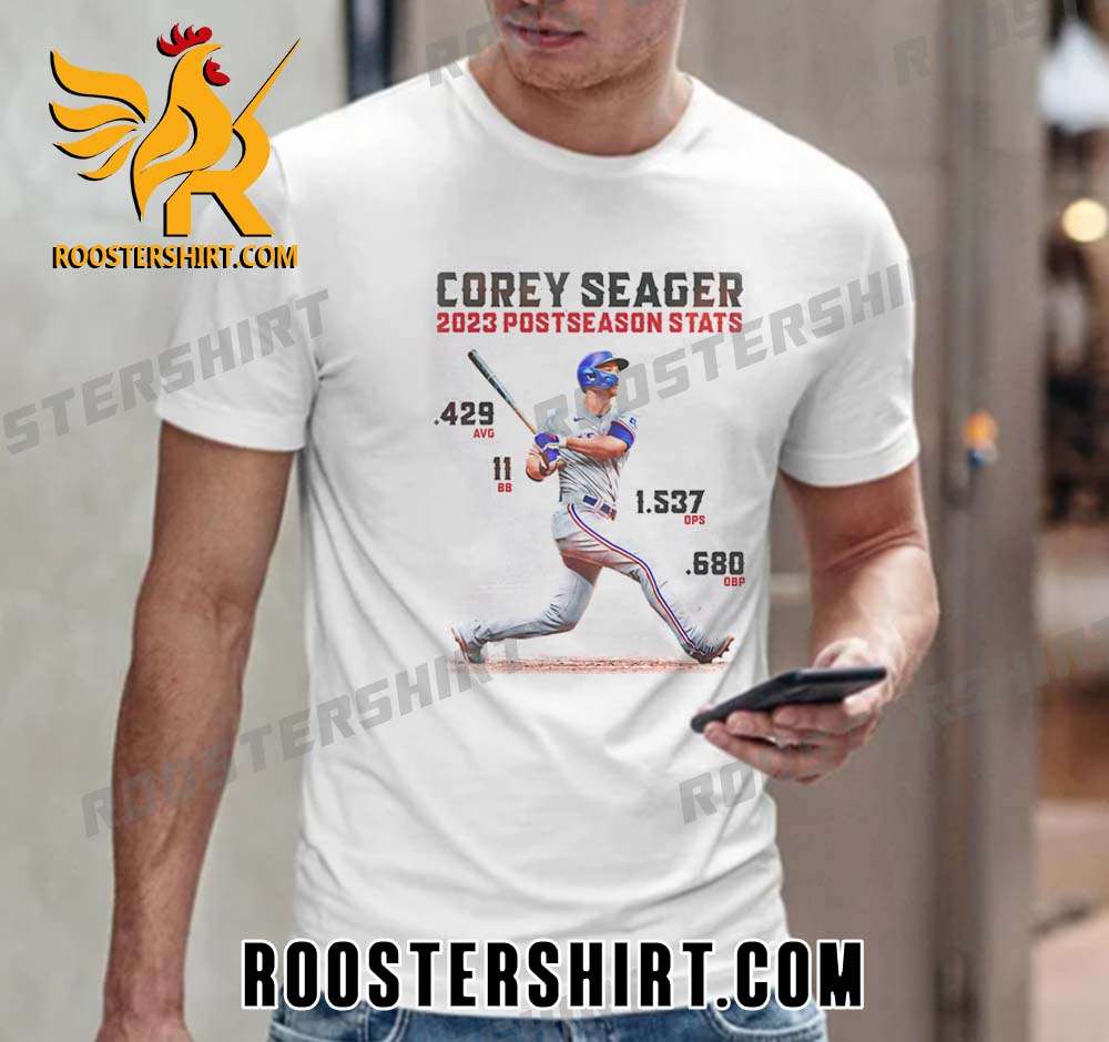 Corey Seager 2023 Postseason Stats Texas Rangers T-Shirt