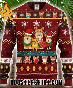 Corgi And Friends Cosplay Santa Claus Reindeer Ugly Christmas Sweater