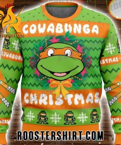 Cowabunga Christmas Michelangelo Ninja Turtle Ugly Christmas Sweater