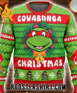 Cowabunga Christmas Raphael Ninja Turtle Ugly Christmas Sweater