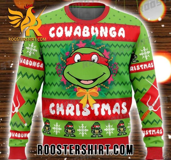 Cowabunga Christmas Raphael Ninja Turtle Ugly Christmas Sweater