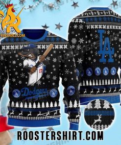 Dachshund Player Los Angeles Dodgers Ugly Christmas Sweater